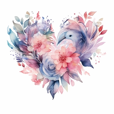 the most beautiful ethereal watercolor heart clip art
