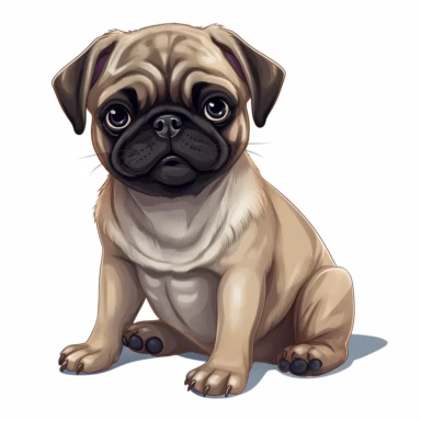 create pug puppy cliparts with high resolution quality