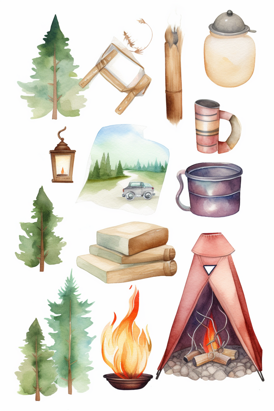 girls camp clipart