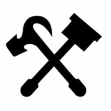 two hammers silhouette ，alliance hammer，clip art，two hammers， in the style of made of all of the above, logo, maidcore