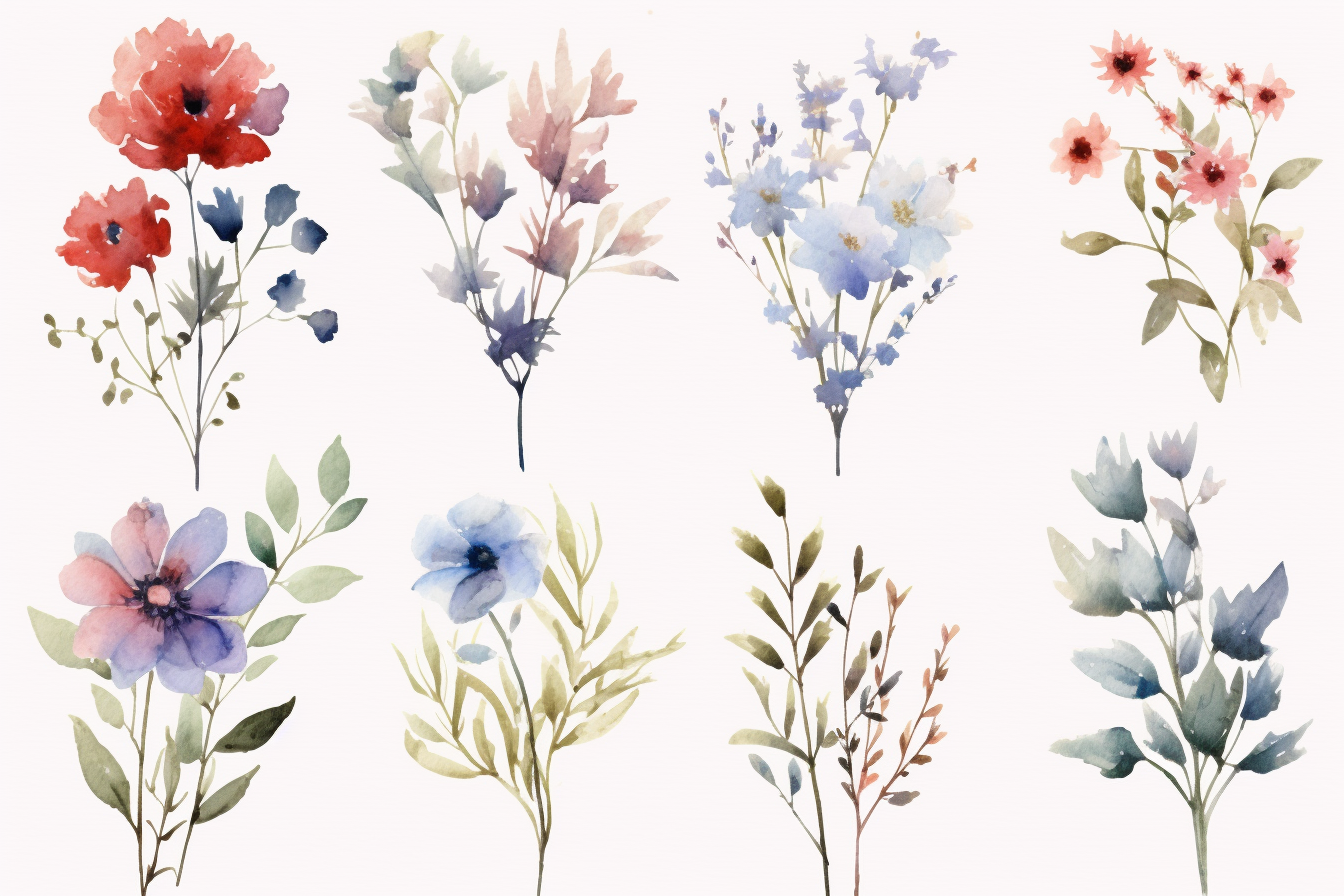 blue flower cliparts