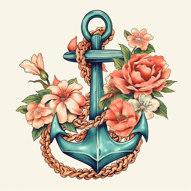 floral anchor clip art