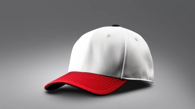 Blank white, black and red baseball cap mockup template, on grey backgroun, clipping path. kit