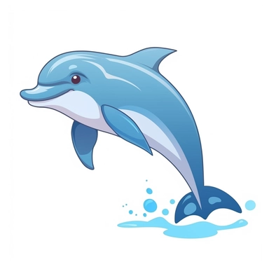 adorable simple dolphin clipart, white background