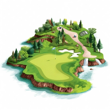 clip art, golf course, white background