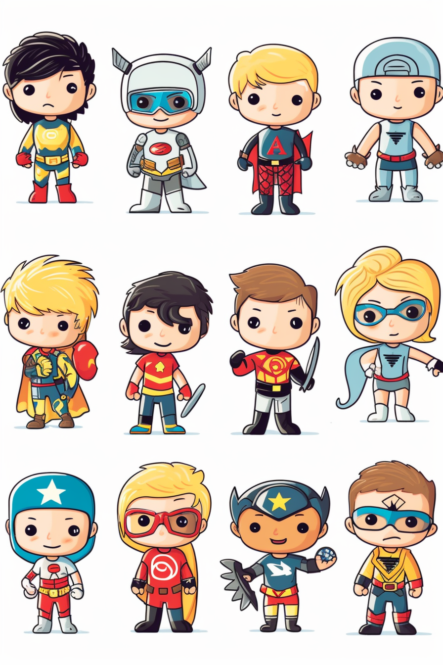 Pure White Heroes: Cute superhero clipart with a clean white background ...