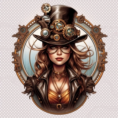 steampunk clipart, 8K, lovely, pretty, stunning, sticker, gangster, super realistic, HD, v 5, q 2