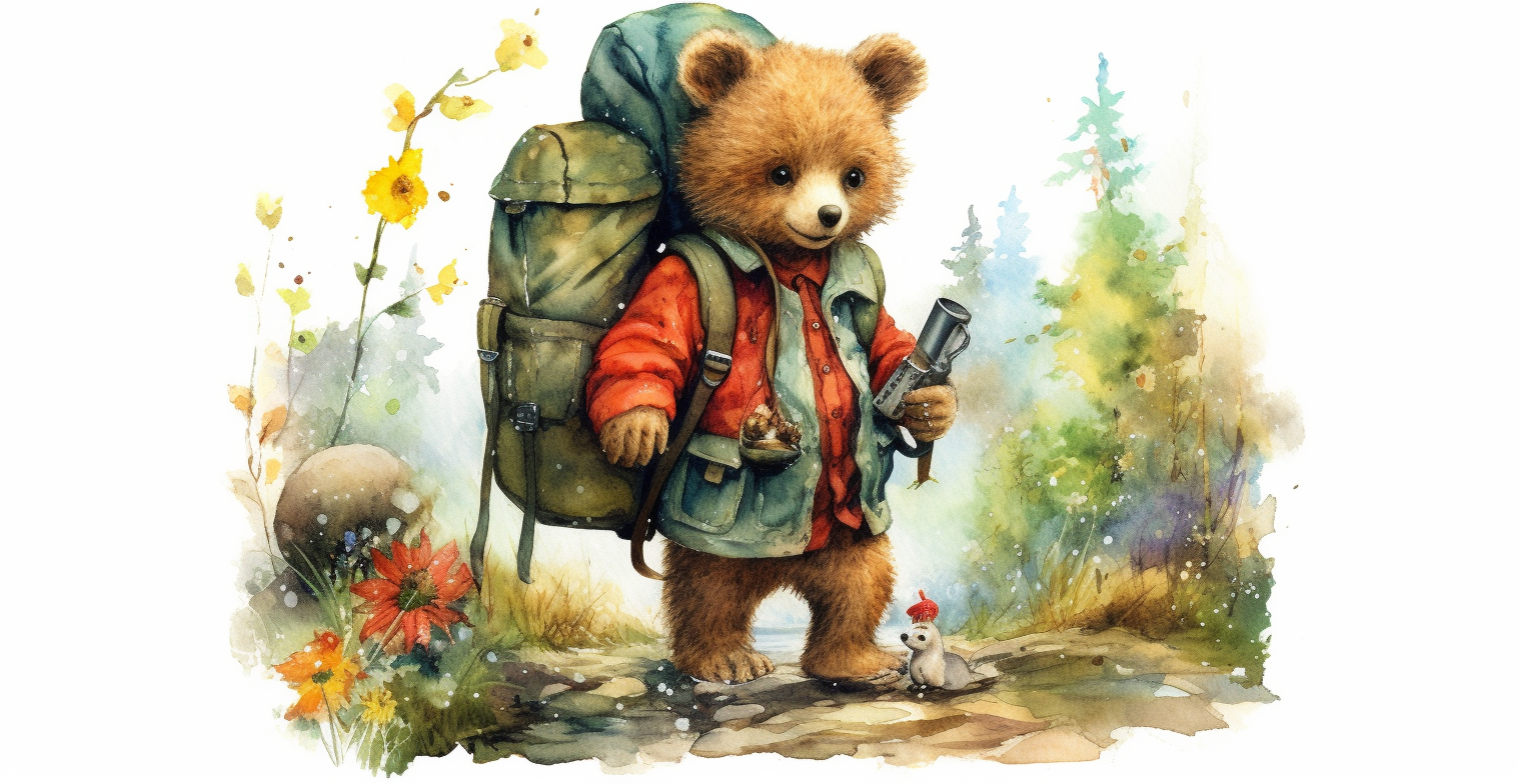 camping bear cliparts