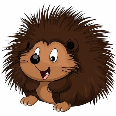 clipart of a cute cartoon porcupine