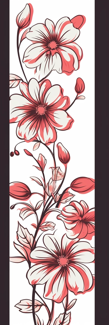 bookmark fineline 2d clipart flowers 8k