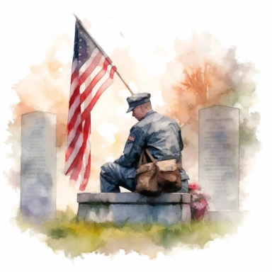 memorial day, watercolor, octane rendering, clip art