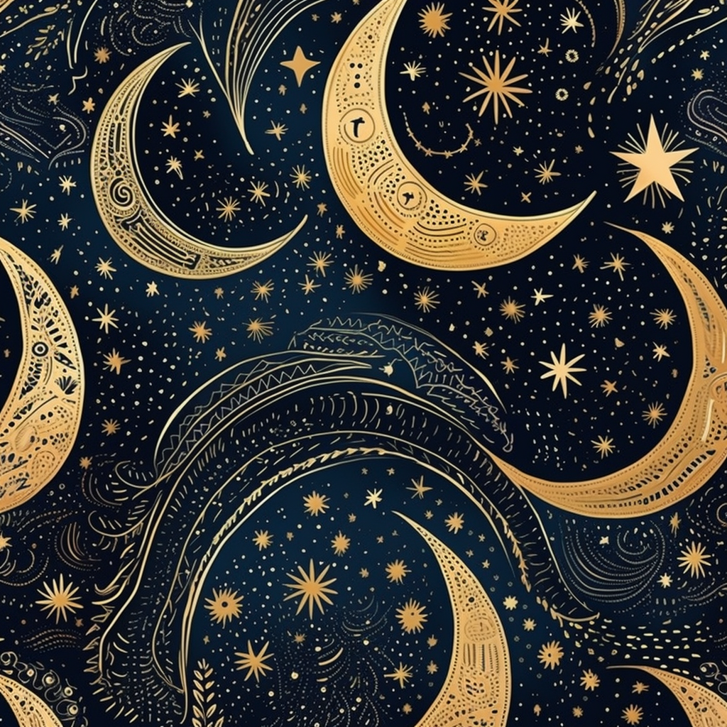 A celestial-themed clipart design, featuring a celestial pattern that ...