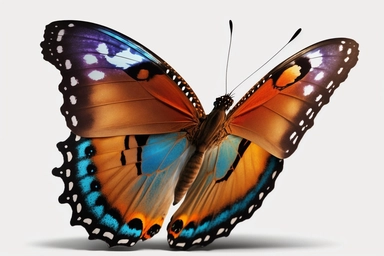 Butterfly half side, clipart, hd, on white background, spaced out