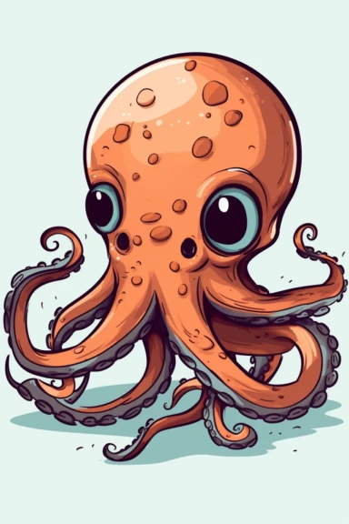 Octopus cute animal cartoon clipart