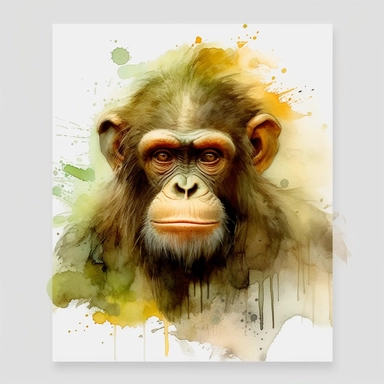 ape, cute ape, light green, light yellow, light ocher, hairy, cotton, beautiful puzzle ,enchanted Forest,realism, watercolor painting, enchanted Forest, solid background, white background, vintage outfit, oil painting, photobashing,clipart--v 5.1