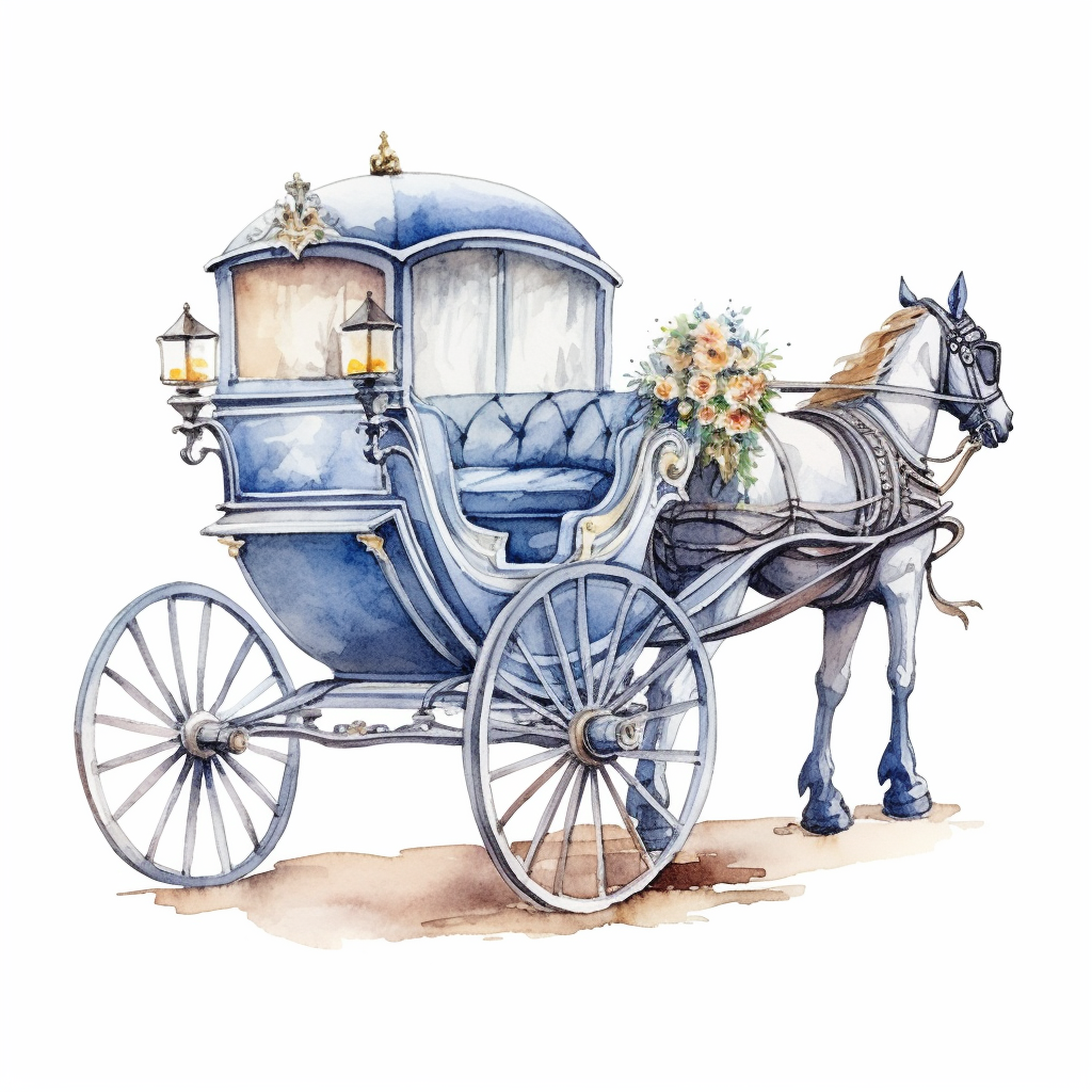 horse and carriage clipart