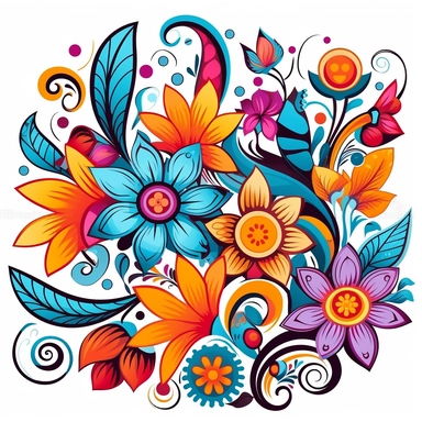 abstract flowers clip art