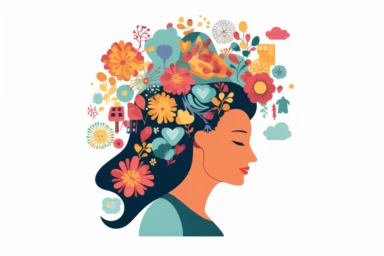 Mental Health Clipart, 8K, white background, spaced out