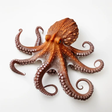 high def photograph clipart vector image with plain white background of a hyper realistic high definition photograph of an octopus. extremely detailed. 35mm lens. 8k. Ultra HD.