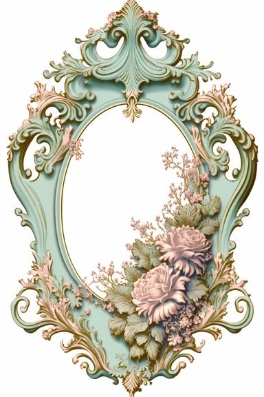 pastel victorian baroque Versailles frame clipart