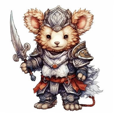 Adorable cute fantasy Teddy bear dressed like a Dragoon, nursery art, clipart image, lineart image, white background, very detailed, 8k