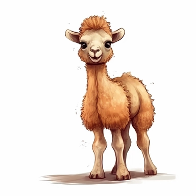 happy cute baby camel, hand draw Illustration clipart, 4K, extremely detailed