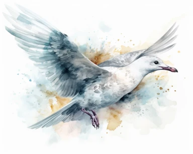 watercolor painting of Seagull on white background beautiful multi - headed pale, Flora Design Patterns, Flemish Baroque by Rachel Ruysch, Behance, Rococo, Intricate Detailed, Soft Light Effect, Oil Paint Strokes, Light Academia Aesthetic Flowers, Lighting cinematic, all shown shimmering stamens, tyndall light, light effect, texture, colorful, 8k, fantasy, ray tracing, depth of field, vivid, spectacular lighting, octane rendering, highly detailed, ultra - realistic, white background, clipart
