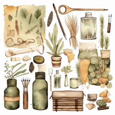 watercolour crafter, Crafting materials, neutral Watercolor Clipart