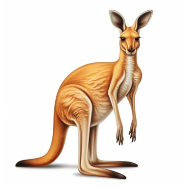 Kangaroo, crisp edges, clipart, white background