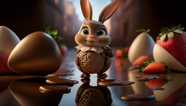easter eggs gently sink into liquid chocolate, strawberry, chocolate bar, chocolate eggs, photo clipart, background, delicious, studio photographic light, many intricate details, harmonious composition, volumetric lighting, professional luxury food photographer, photographic lighting + f2. 8 80mm lens, lots of intricate details, canon, sharp focus, ureal photo realism, hyper-realism