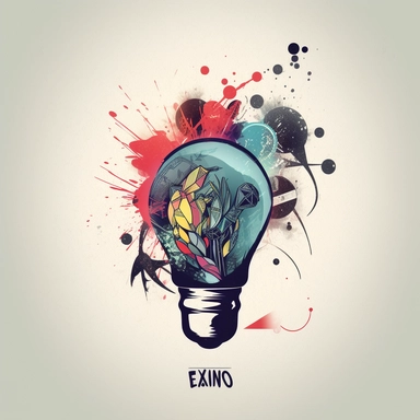 A stylish and trendy logo for a young and fresh clothing brand called XNovo, featuring a clip art logo - Bulb and brain, new idea, creating a sense of modernity and fashion-forwardness, Illustration, using a digital art tablet and brush tool