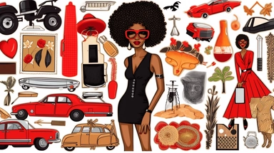 Black Woman ClipArt, Rich Auntie ClipArt, Digital Stickers, African American Clip, Digital Planner Stickers, Black Girl Clipart, travel, red