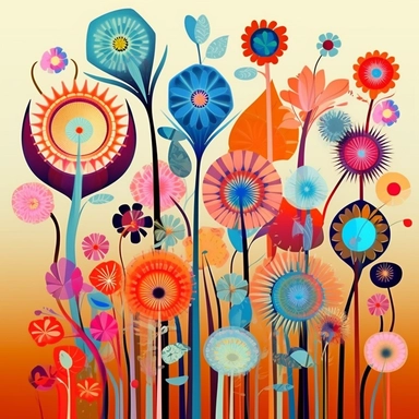 abstract flowers clip art