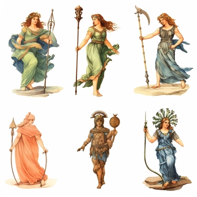 vintage greek mythology clipart