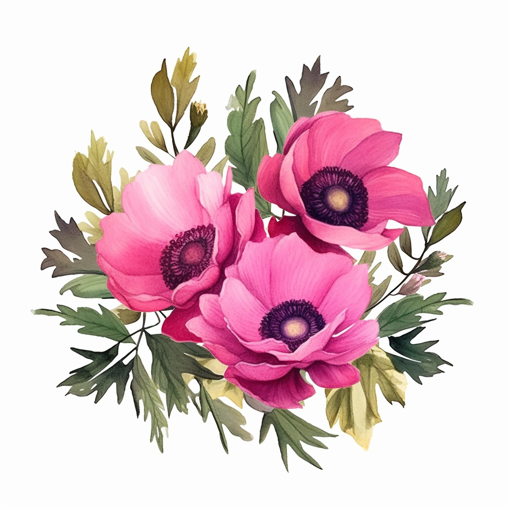 anemone flower cliparts