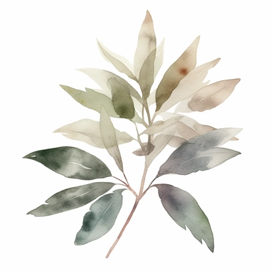 watercolor, a piece of botanical item clipart, faded barely visible color
