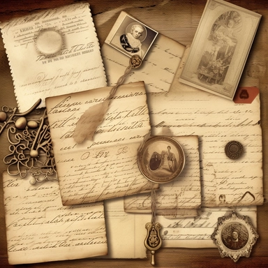 vintage sepia tone envelopes clipart