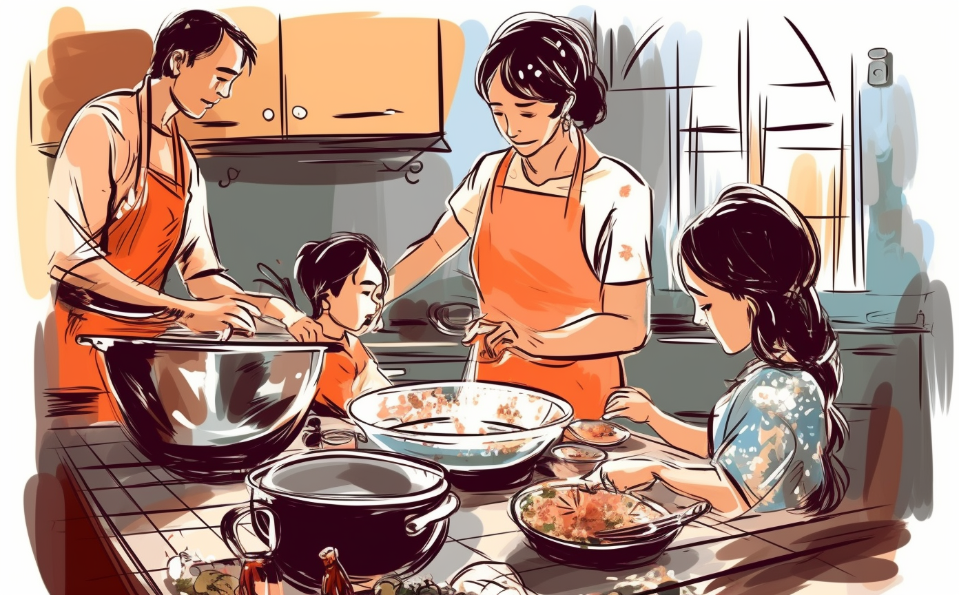 family cooking cliparts