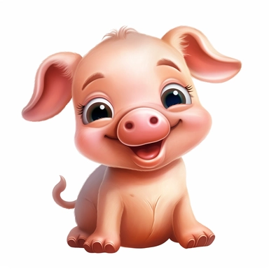 Clipart cartoon baby pig