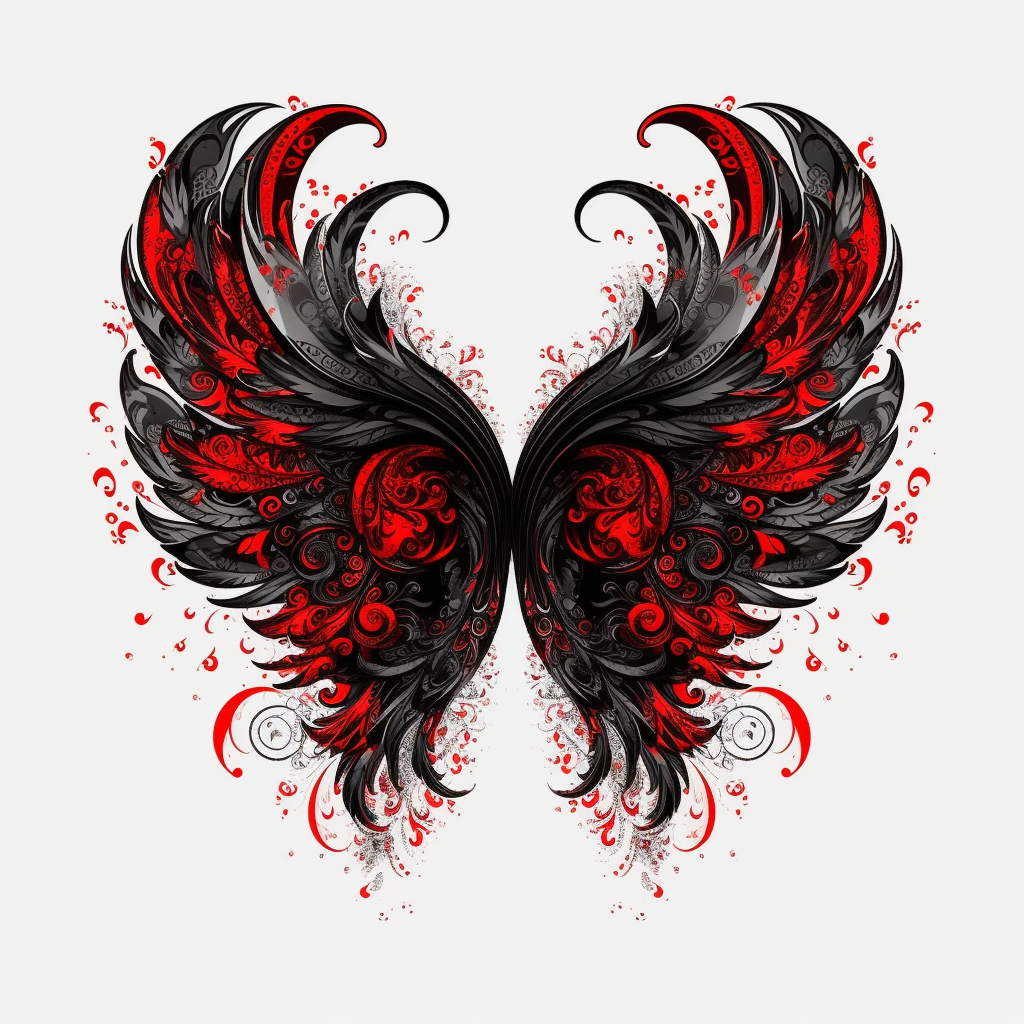 devil wings, devil wings clipart, black and red colors Feather wings ...