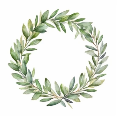 watercolor bay laurel clipart - watercolor clipart - watercolor wreath, single design, detailed