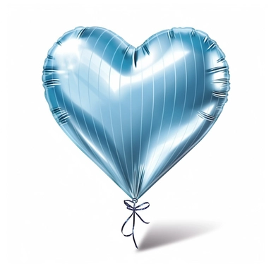 one heart light blue shape ballon has sparkles inside handrawn same size lines clipart
