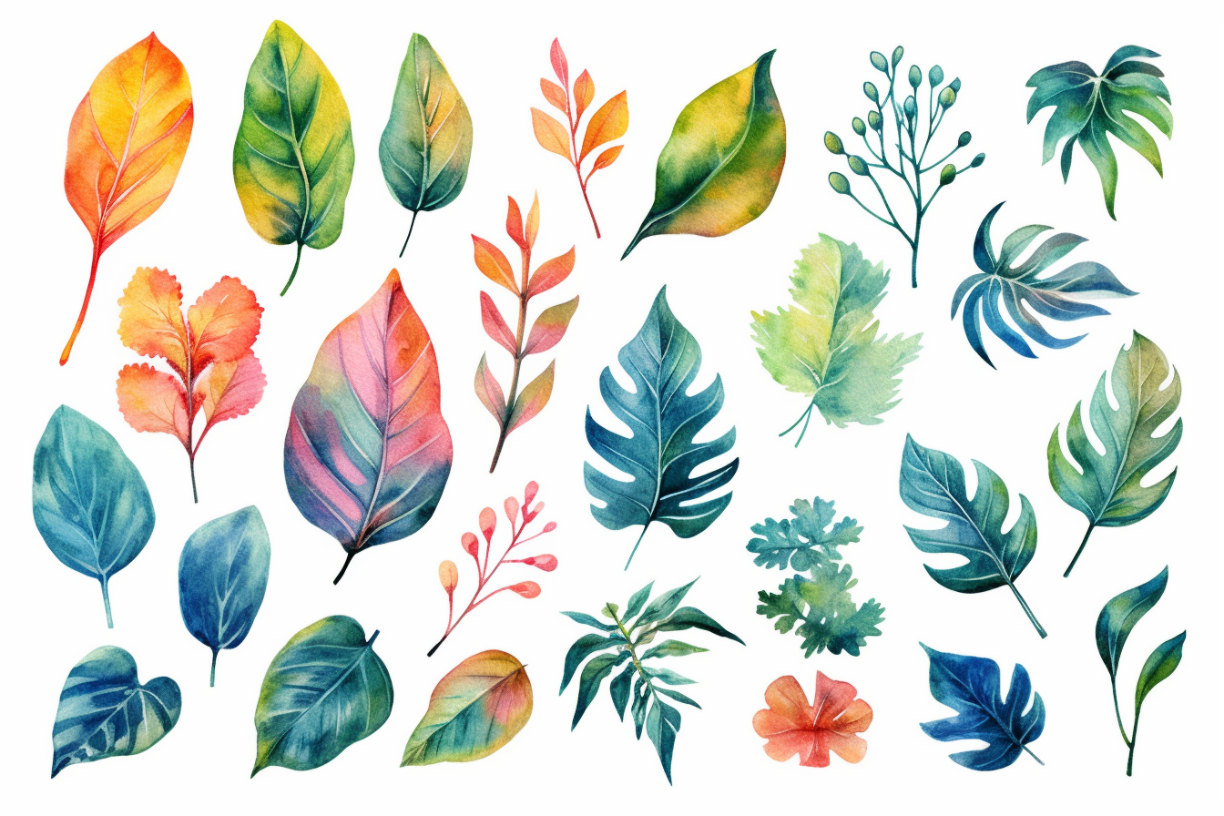 different leaves clipart
