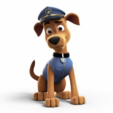 claymation dog police officer clipart, hd, on a white background, spaced out,