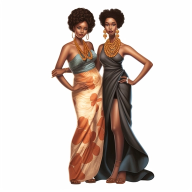 soul sisters Black African-American beautiful women,soul sister,clipart posing,4 feet tall