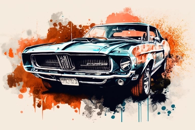 Ford Mustang Cougar Gullwing clipart