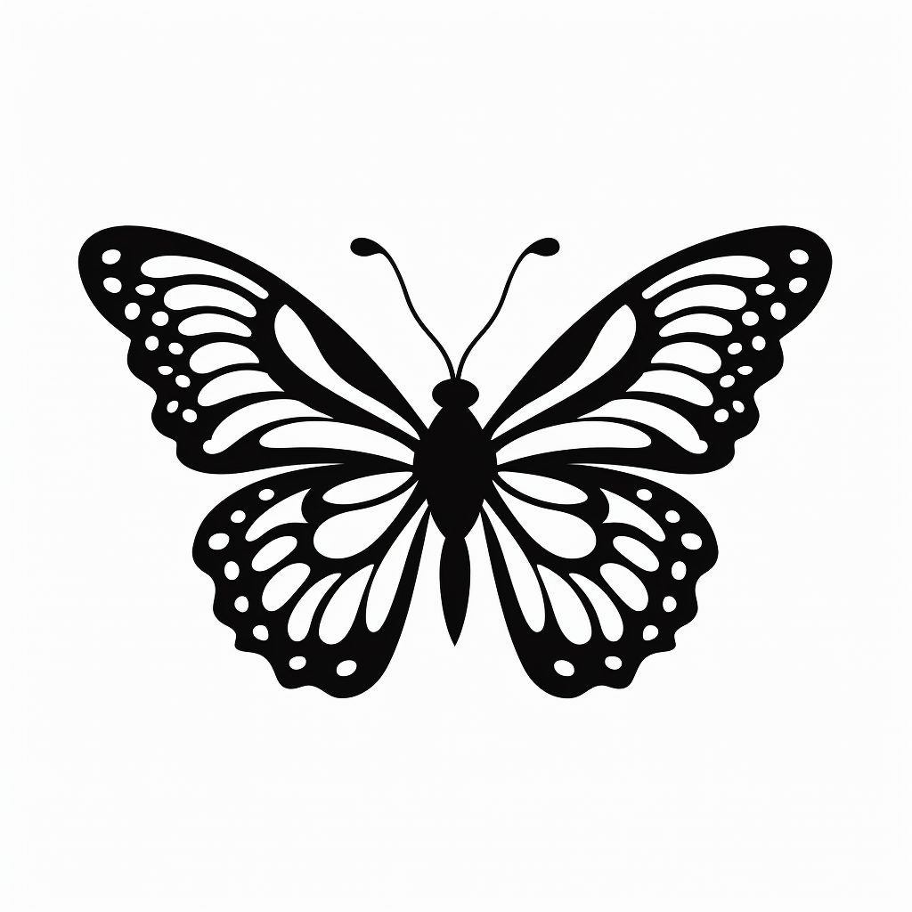 vector illustration, butterfly silhouette, svg, clipart, black outline ...