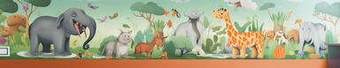 clipart of a mural on the wall of a fun children's dentist office waiting room