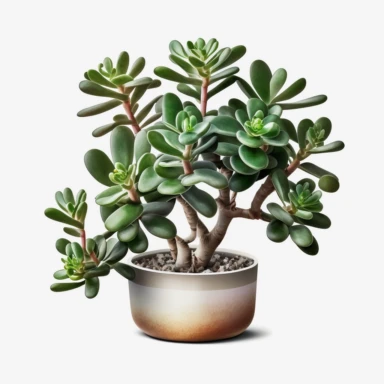 single Jade Plant, clipart, no text, no caption, no logo, white background