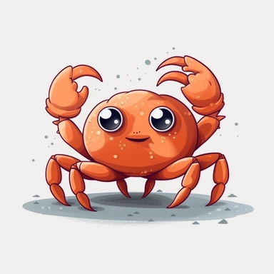Crab, cute, cartoon, clipart